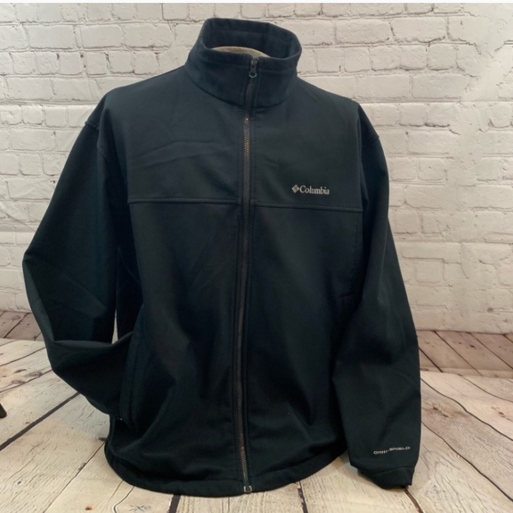 Columbia Omni-Shield Mens Black Jacket Size Lg Full Zip